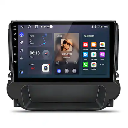 MBO - 6:13 PM
Navi
Music
Application
0 km/h
06:13
Friday
DVR
REC
YouTube
File Manager
ImageScan
Video
Play Store
Radio
Bluetooth
Chrome
