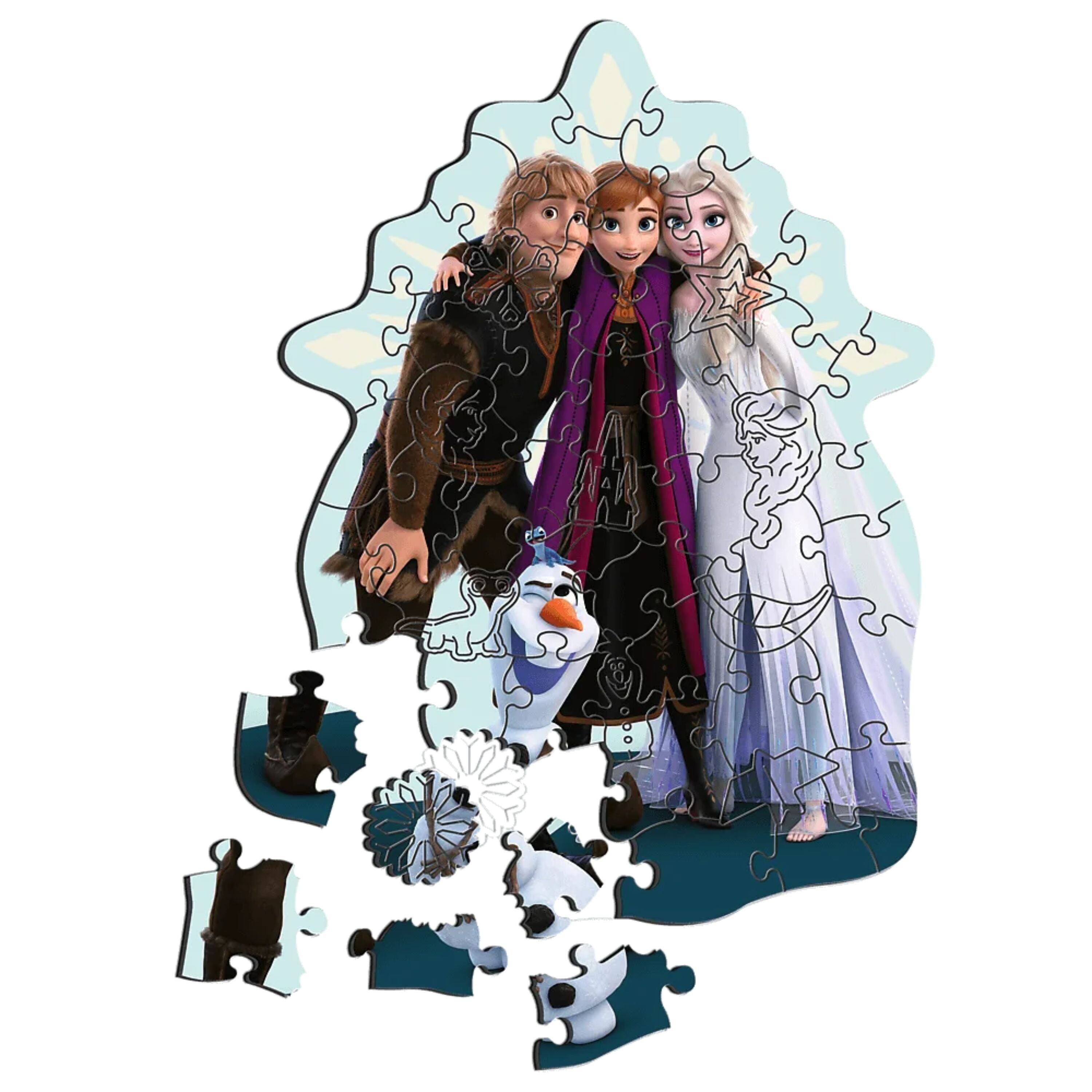 Alt View 1. Trefl - Trefl Wood Craft 50 Piece Wooden Puzzle - Disney's Favorite Frozen.