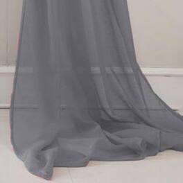 Olivia Gray - Celine Sheer Curtain Scarf - 55" x 216" for Elegant Home Décor - Charcoal