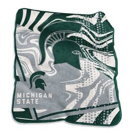 Logo Brands - Michigan State Spartans 50" x 60" Swirl Raschel Throw Blanket - Multicolor