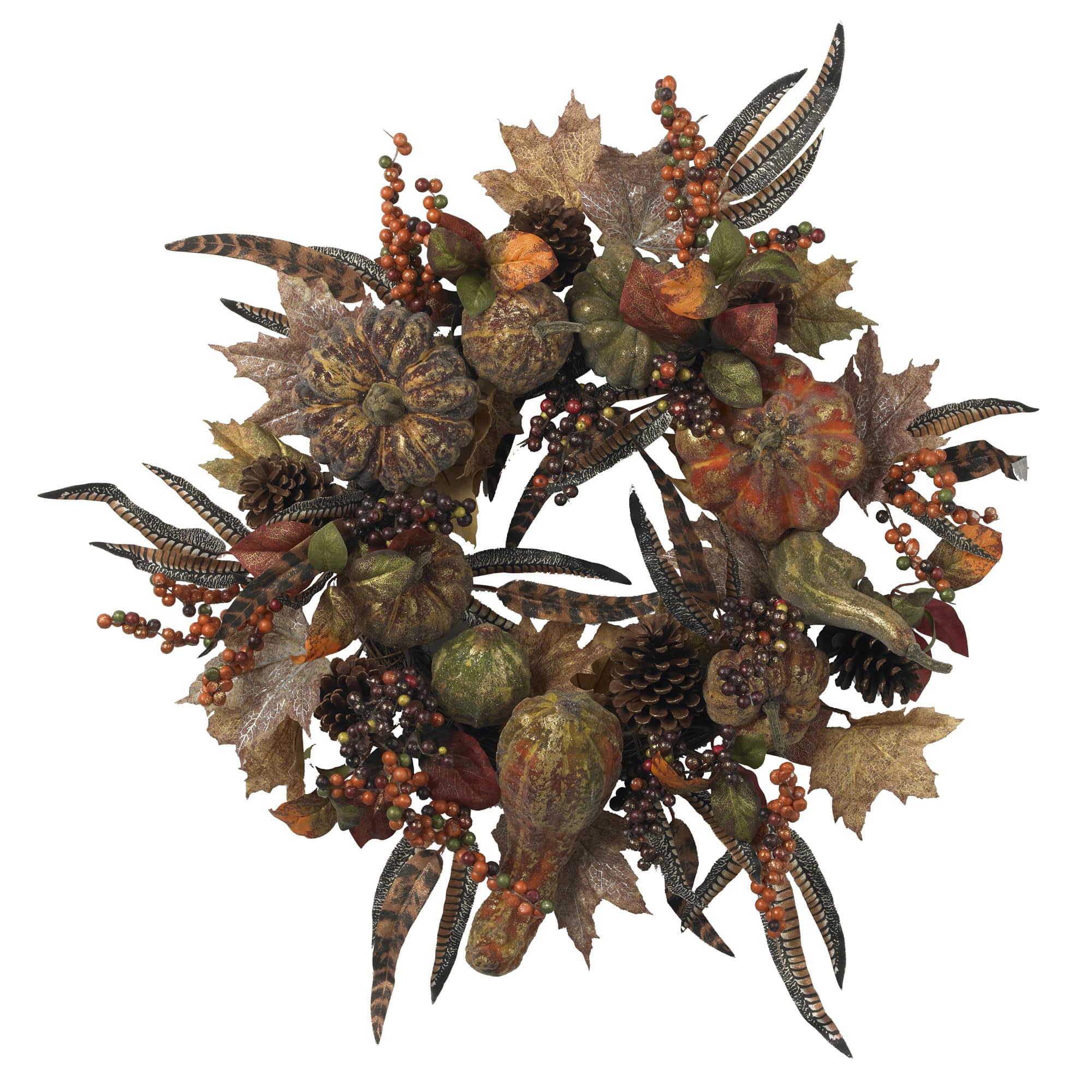 BreeBe - 28" Autumn Pumpkin Wreath - NA