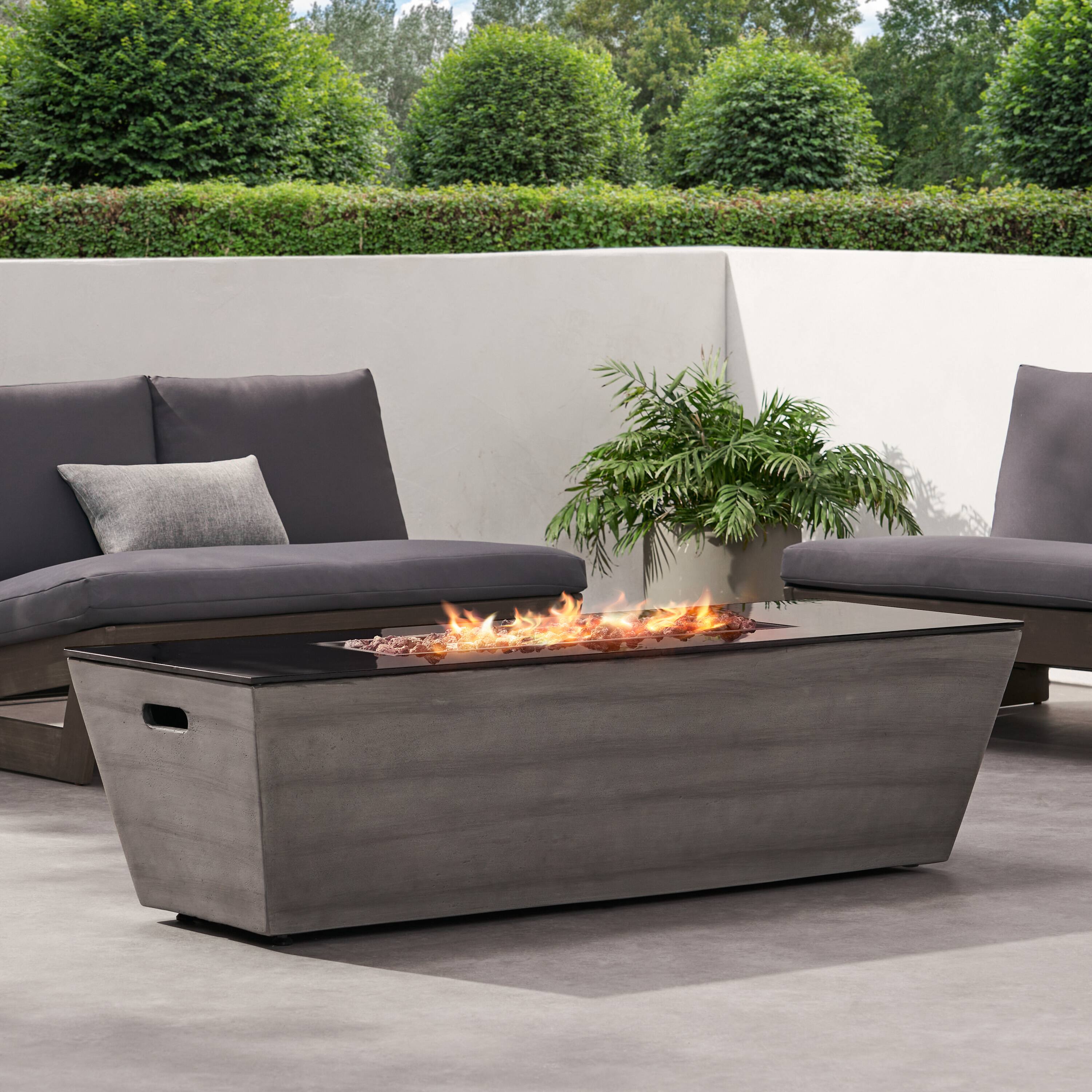 Alt View 3. Siljoy - 56" RECTANGLE MGO FIRE PIT - 50 000 BTU.