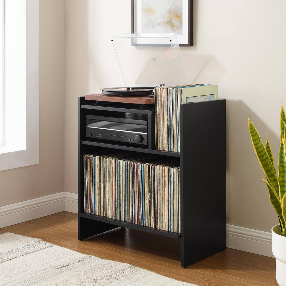 Alt View 10. Crosley Furniture - Portland Record Player Stand - Black.