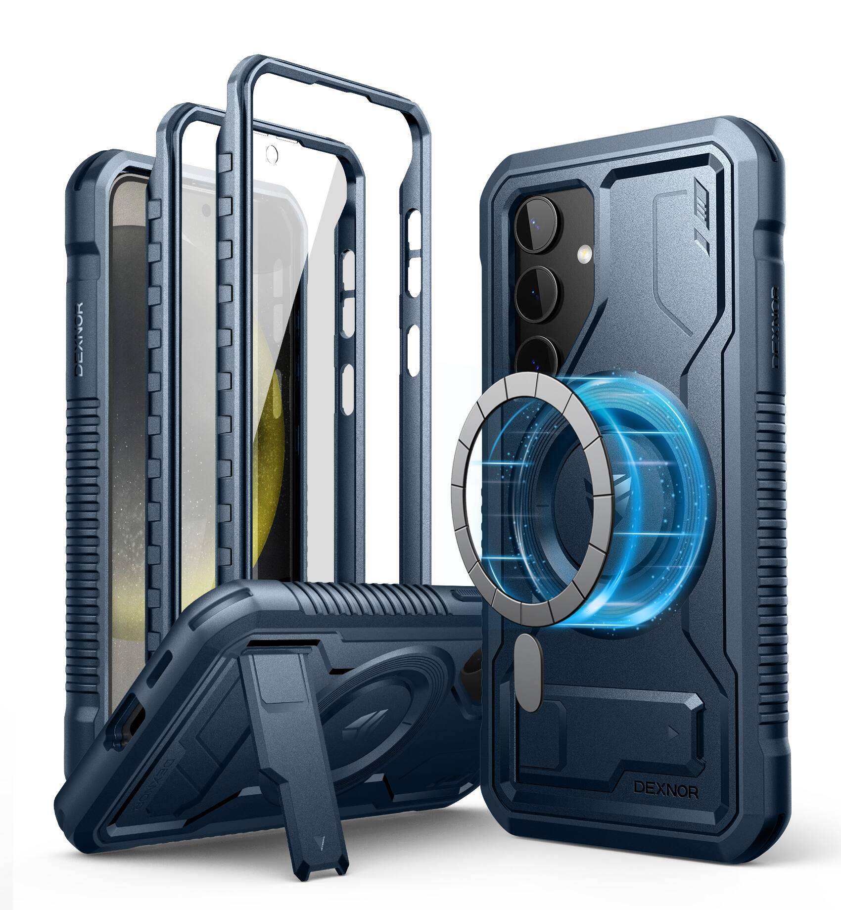 dexnor - Magnetic Bumper Case for Samsung Galaxy S24 Compatible with Magsafe, Rugged Shockproof Protection - Navy Blue price history on PriceWatchPro