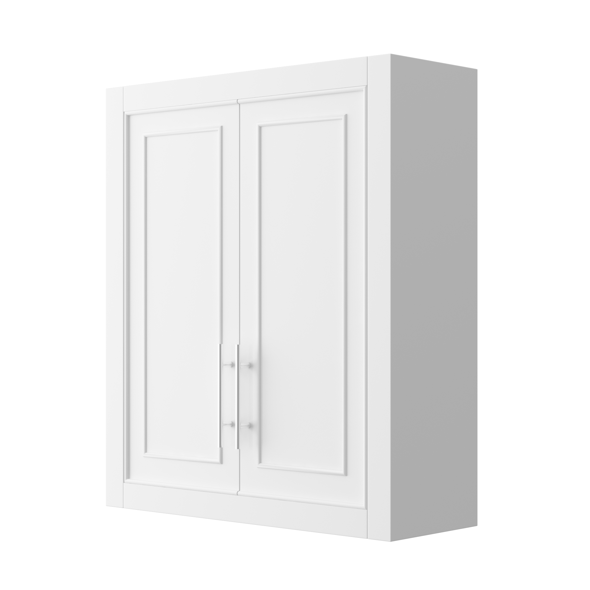 Angle. PexFix - 22 in. W x 8 in. D x 26 in. H Wall-Mounted Storage Cabinet with Doors and 2 Adjustable Shelves for Bathroom, Kitchen - White.