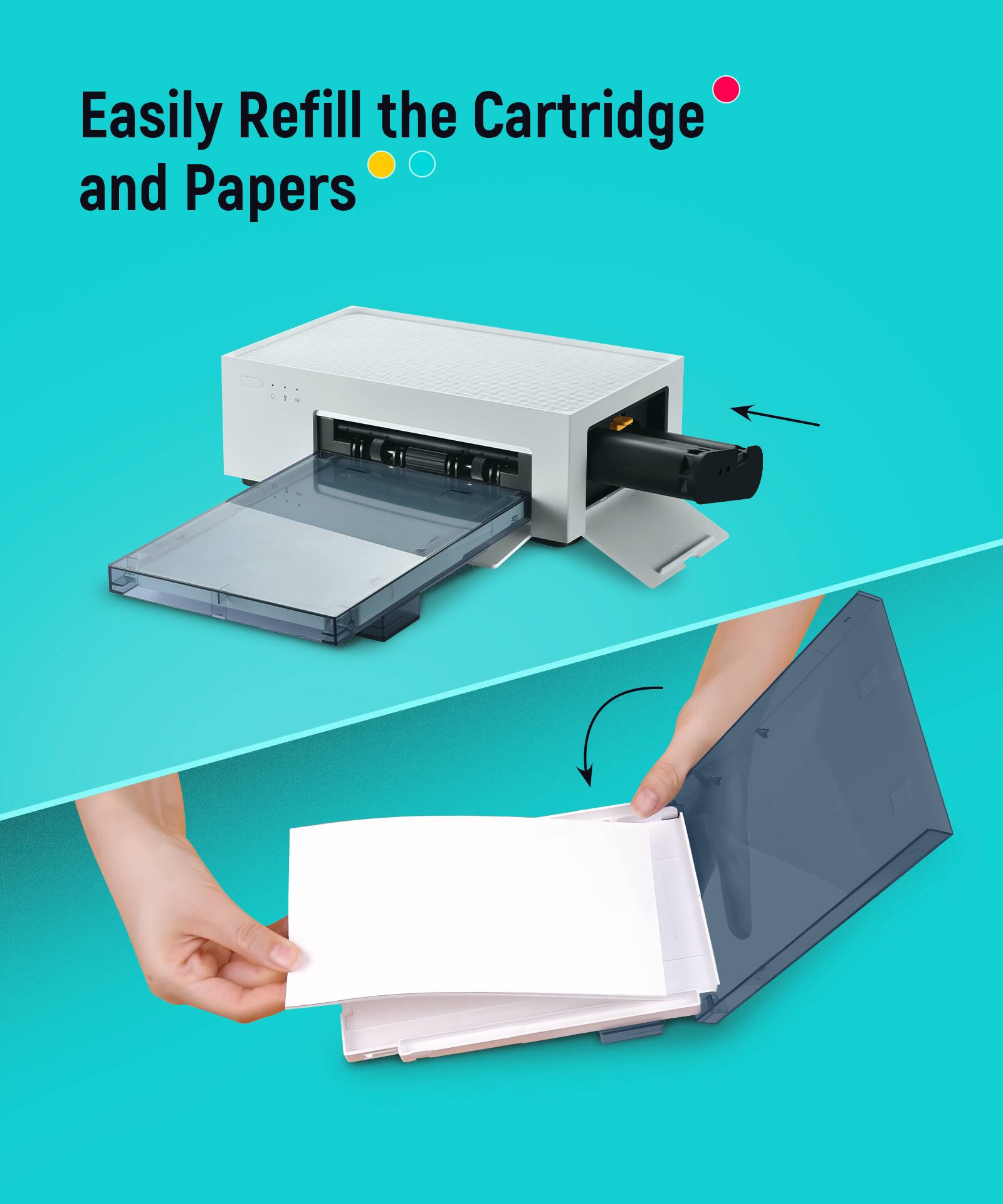 Easily Refill the Cartridge and Papers