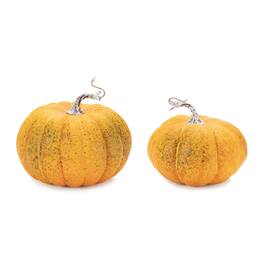 BreeBe - Foam Pumpkin Decor (Set of 2) - Orange, Green