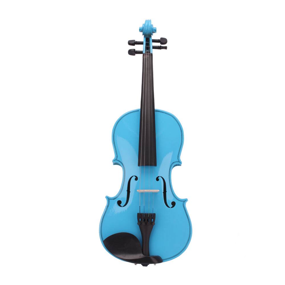 Back. Winado - Violin for Beginners, 4/4 Full Size Acoustic Fiddle Kit, Natural | Includes Case, Bow, Rosin - Blue.