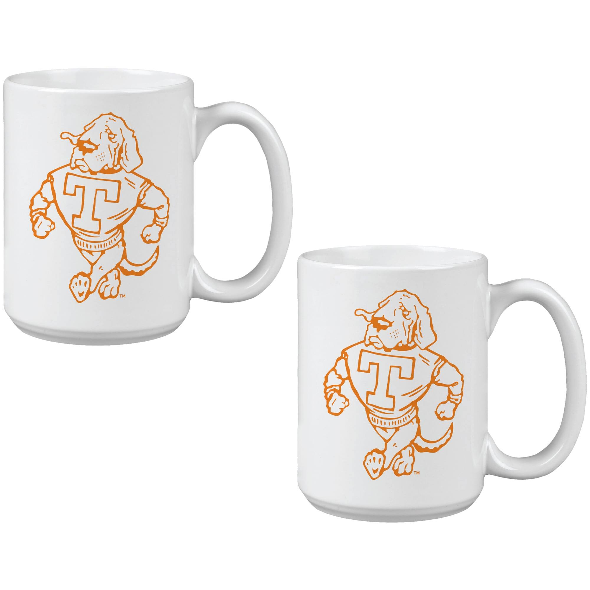 Front. Indigo Falls - Tennessee Volunteers Two Pack 15oz. Vault Sketch Ceramic Mug Set - Multicolor.