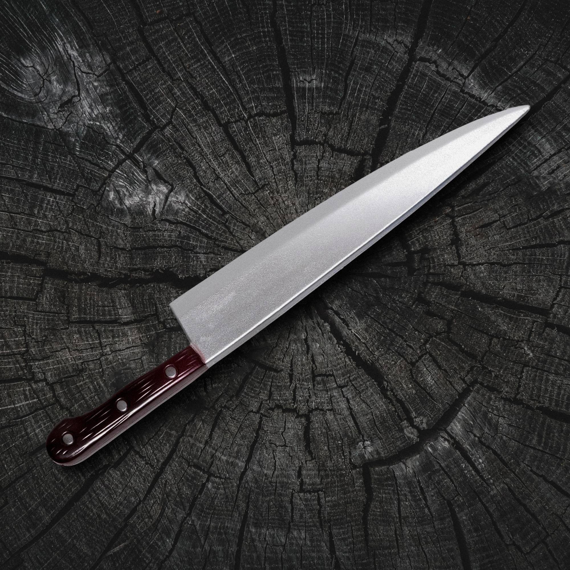 Alt View 1. Underwraps - Butcher Knife Brown Handle 18 Inch Foam Adult Costume Accessory - Brown.