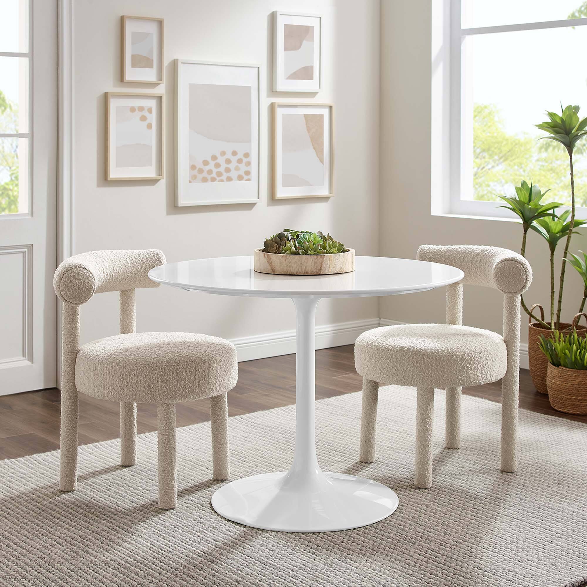 Alt View 5. Modway - Lippa 40" Round Wood Dining Table by Modway - White.