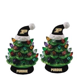 Evergreen Enterprises - Purdue Boilermakers 2-Pack 4" Ceramic LED Christmas Tree Set - Multicolor