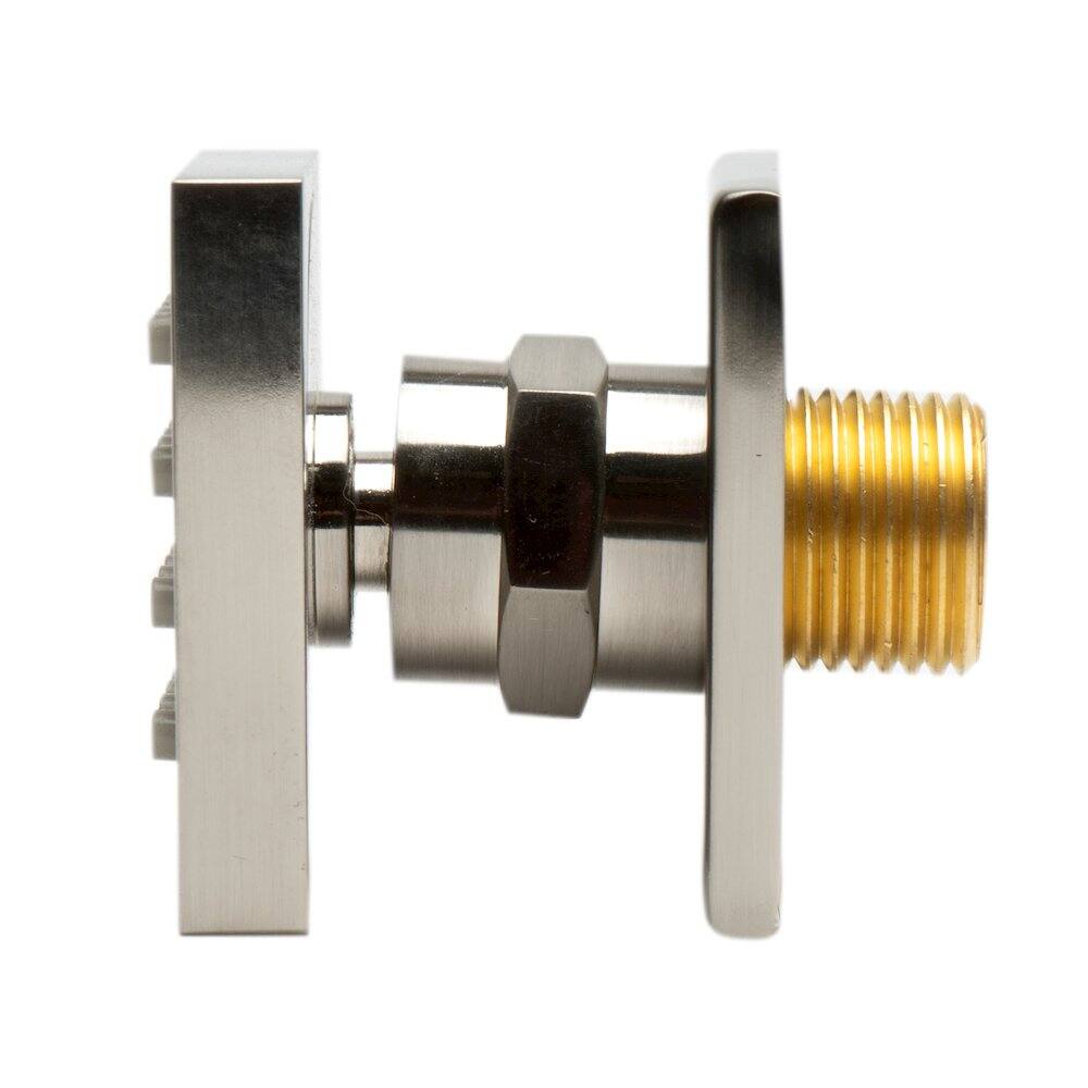 Back. Alfi - Brushed Nickel 2" Square Adjustable Shower Body Spray - Silver.