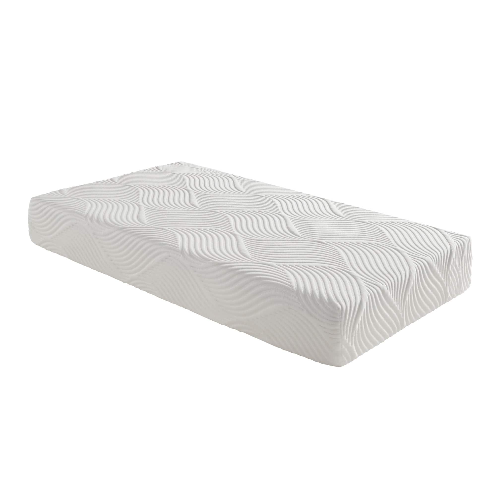 Glintex - 10 Inch Twin Gel Memory Foam Mattress with Tencel Cover and High-Density Base Foam - White