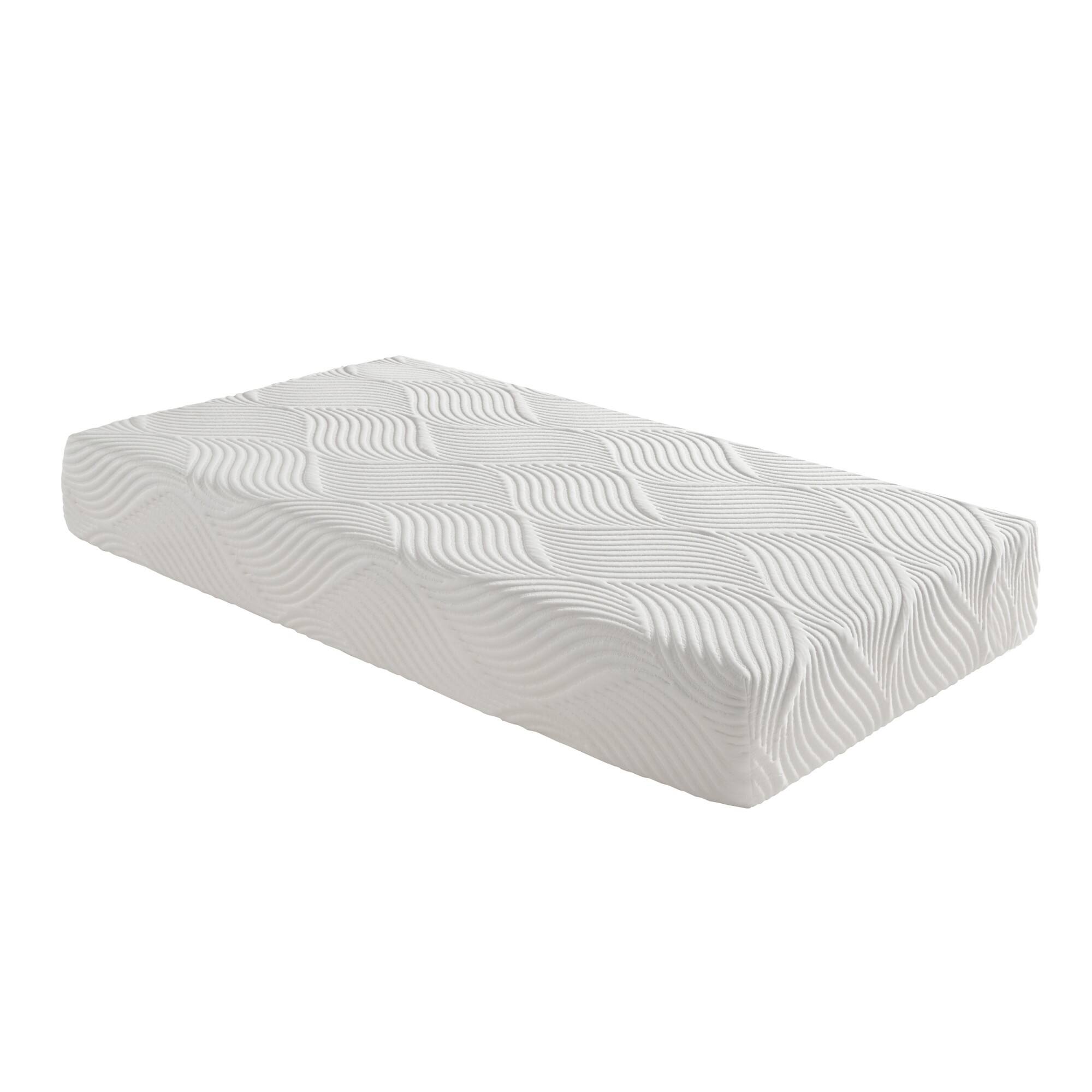 Glintex - 10 Inch Twin Gel Memory Foam Mattress with Tencel Cover and High-Density Base Foam - White