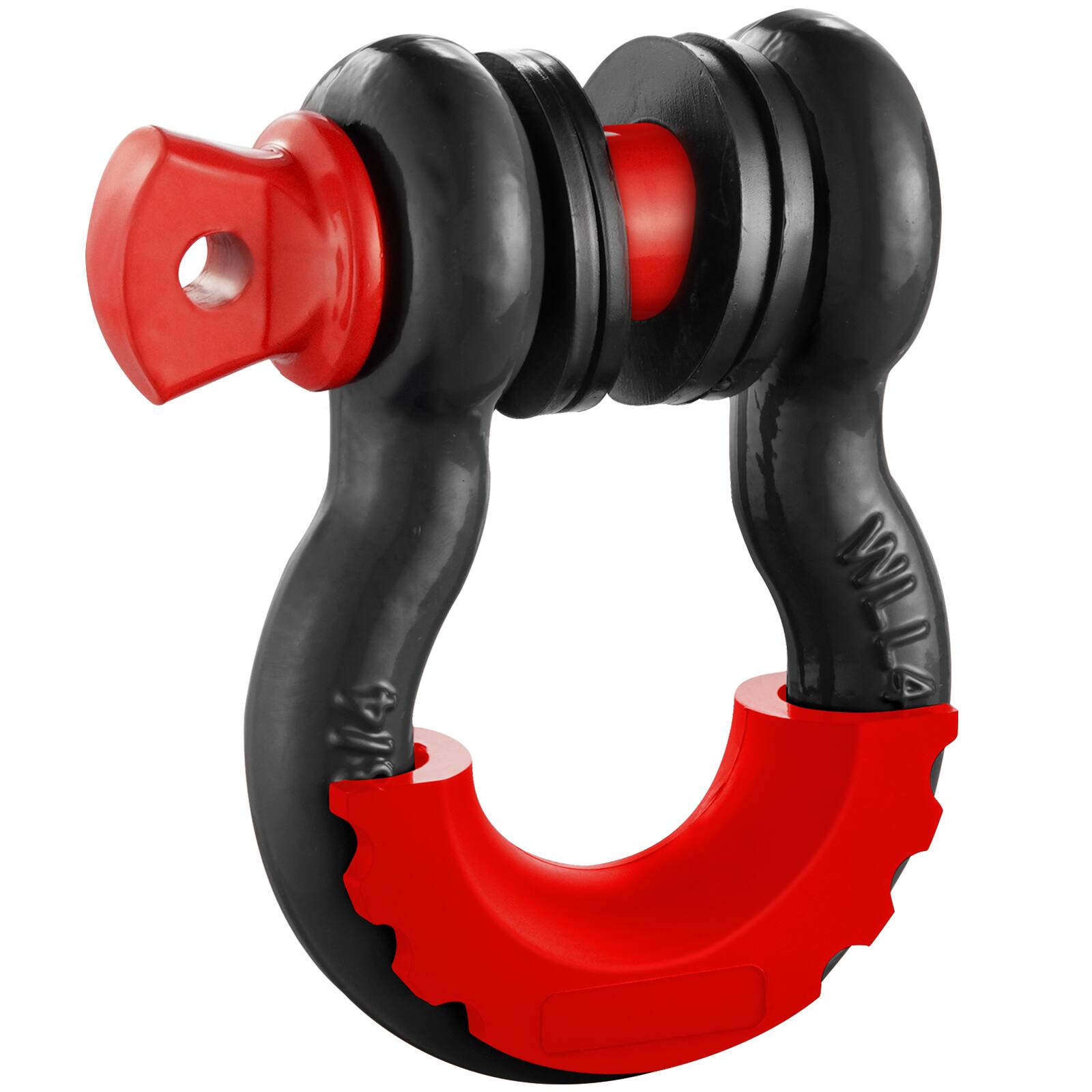 Alt View 5. VEVOR - 3/4" D-Ring Shackle, 2 Pack Alloy Steel Shackles 62832 lbs (28.5 Ton) Break Strength with 7/8" Screw Pin - Black,Red.