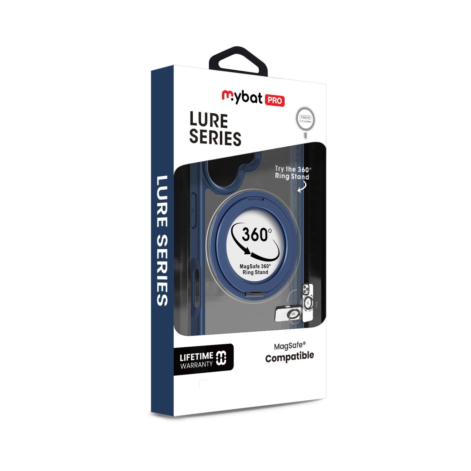 mybat PRO  
LURE SERIES  

Try the 360° Ring Stand  

360°  
MagSafe 360° Ring Stand  

MagSafe® Compatible  

LIFETIME WARRANTY