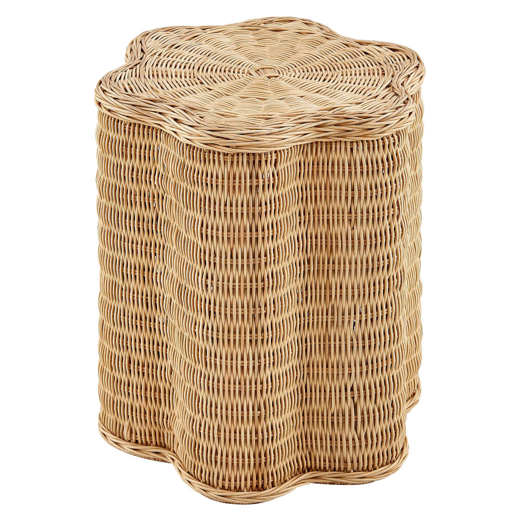Angle. Modway - Erika Scalloped Natural Rattan Side Table by Modway - Natural.