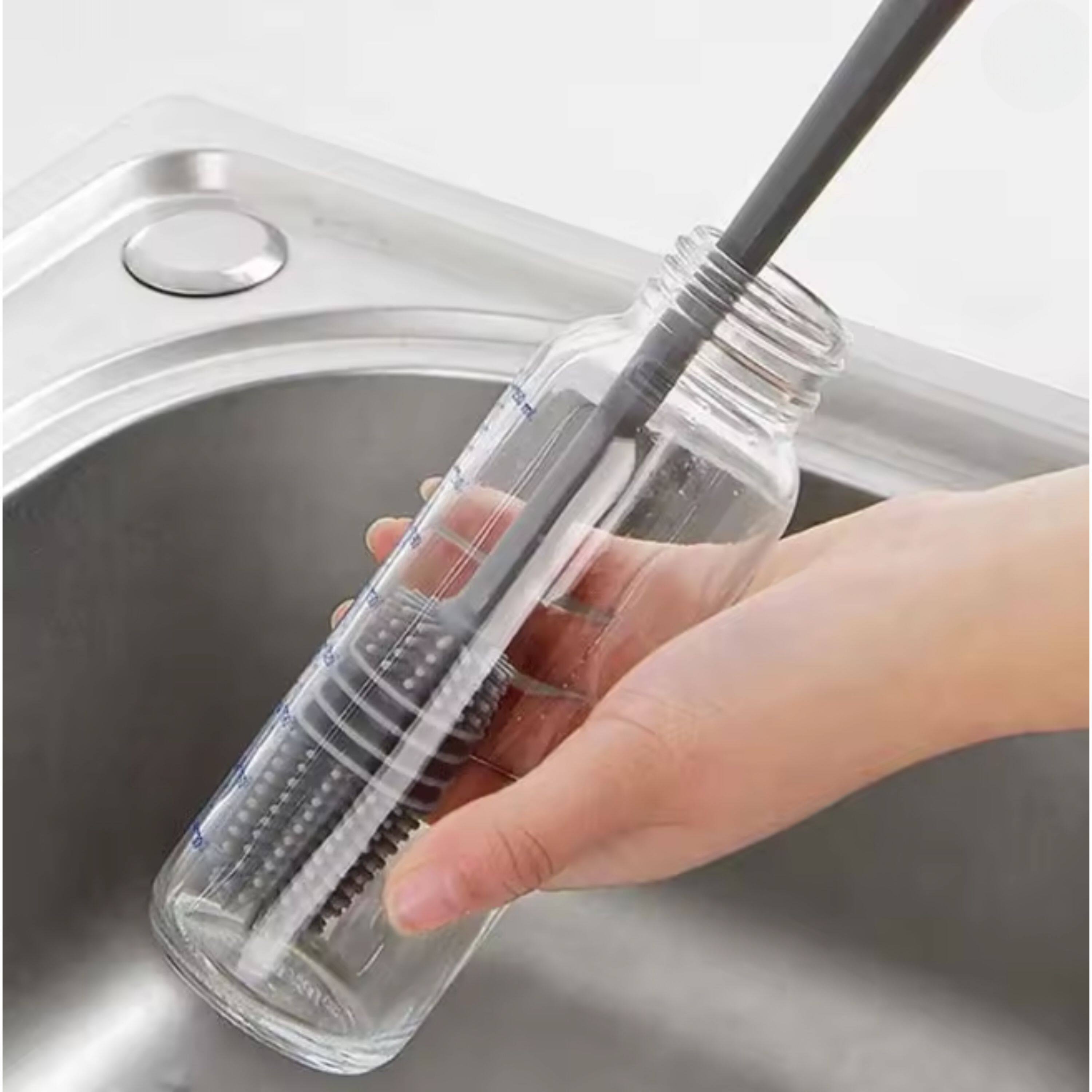 Back. Kitcheniva - Silicone Bottle Brush - Multi-Purpose Cleaning for Baby Bottles, Flasks, and Water Bottles.