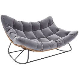 Outsunny - Outdoor Double Papasan Rocking Chair, Oversized Rocking Egg Chair with Cushion for Garden - Gray