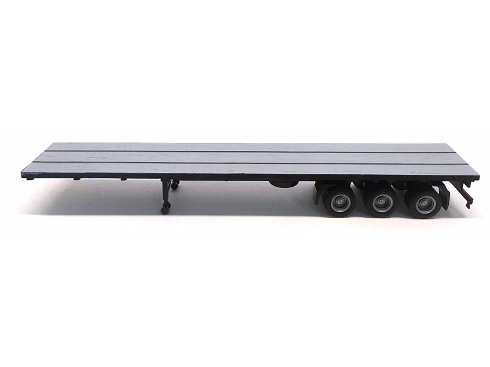 Angle. Promotex - 48ft 3-Axle Flatbed Trailer Gray Top 1/87 (HO) Plastic Model by Promotex - Gray.