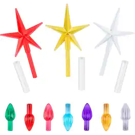Schertz - Ceramic Christmas Tree Replacement Bulbs – Multicolor Twist, 105 Bulbs + 3 Stars
