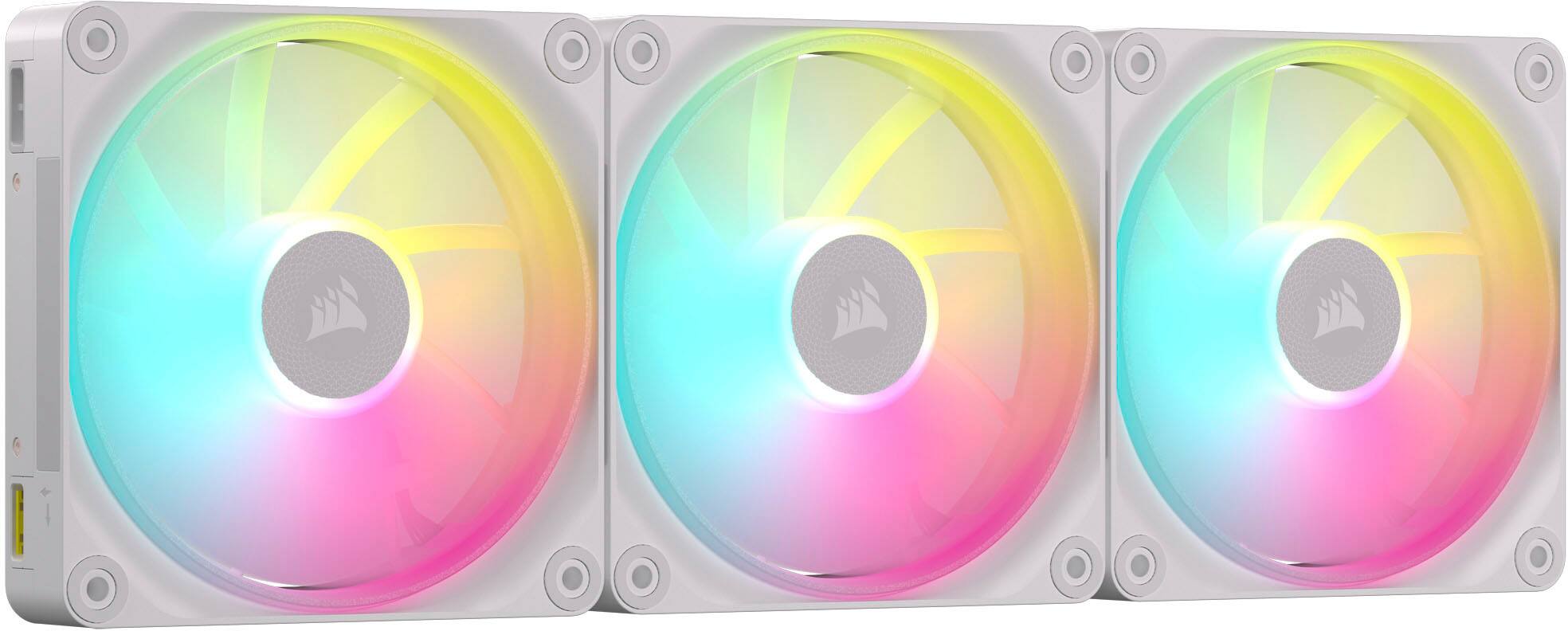 Alt View 16. CORSAIR - CUE LINK LX120 RGB 120mm PWM Fans Starter Kit (3-pack) - White.