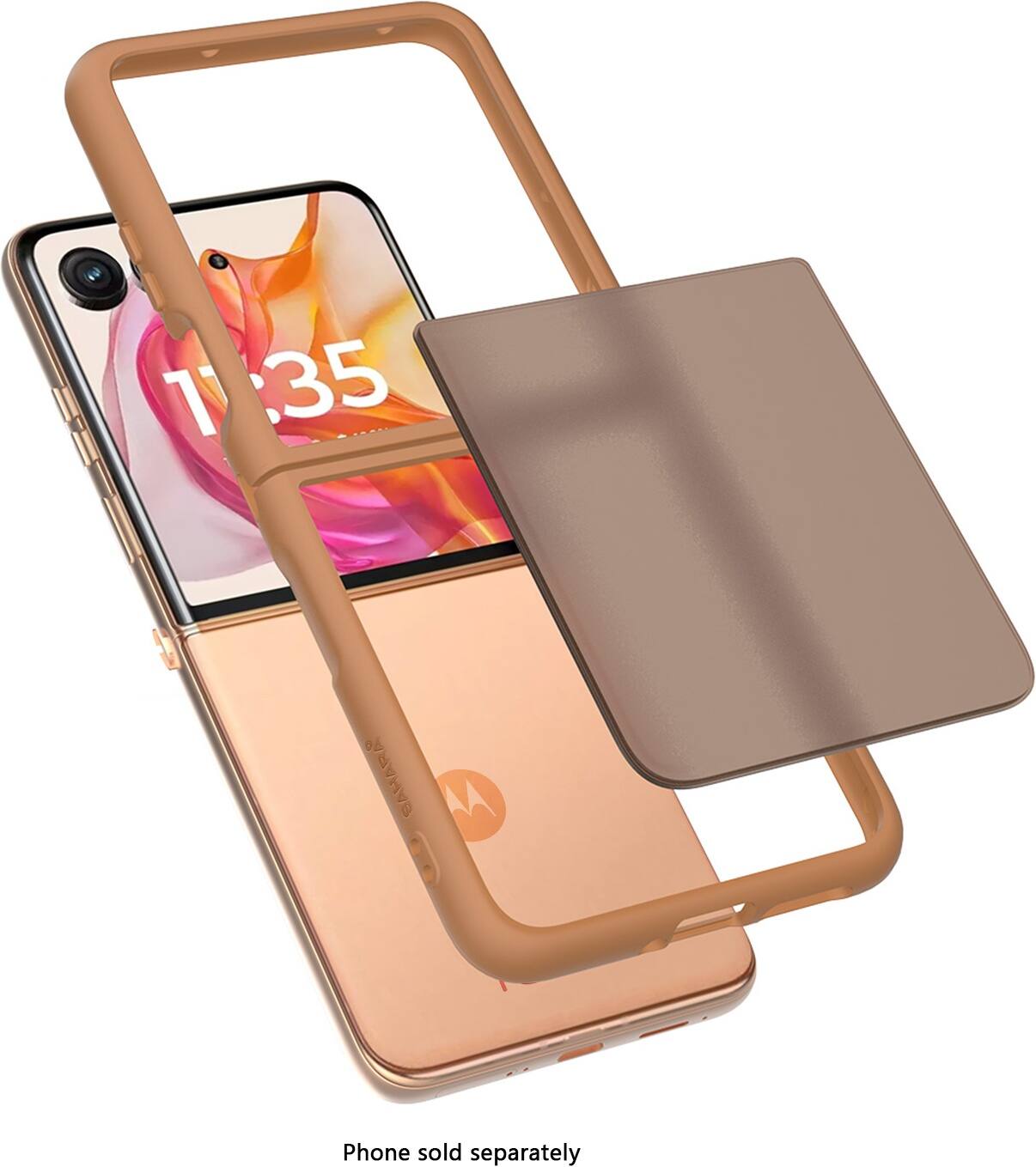 The text on the image reads: "Phone sold separately."