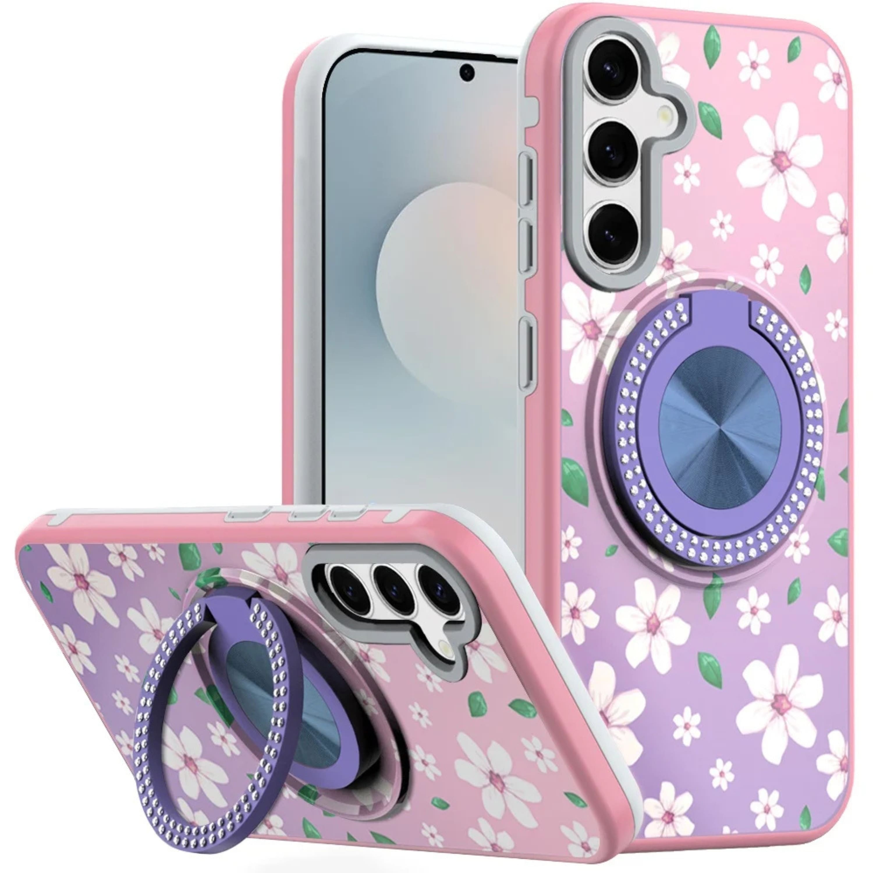 Kitcheniva - 360 Rotating Stand Case With Tempered Glass For Samsung S25 FE - Floral price history on PriceWatchPro