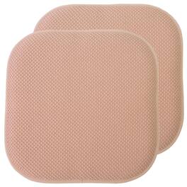 Sweet Home Collection - Honeycomb Memory Foam No Slip Back 16" x 16" Chair Pad Cushion, 2-Pack - Blush