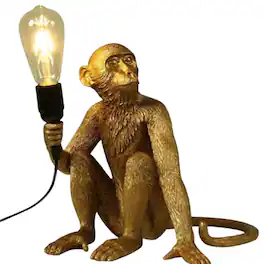 Stock Preferred - Vintage Monkey Wall & Table Lamp-Desk - Gold