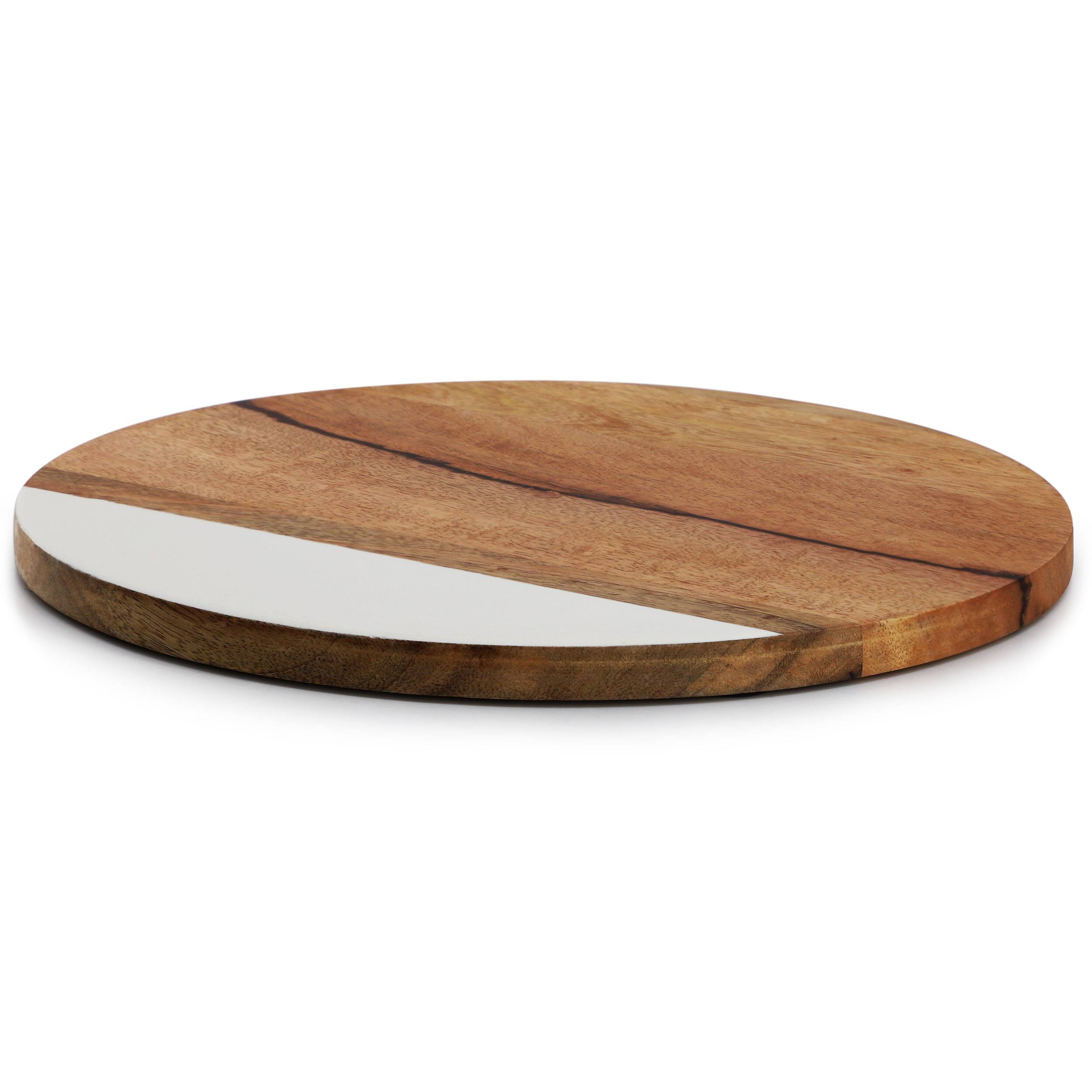Alt View 3. Gibson - Gibson Home 12 Inch Duo Tone Round Wood Serving Board - Brown.