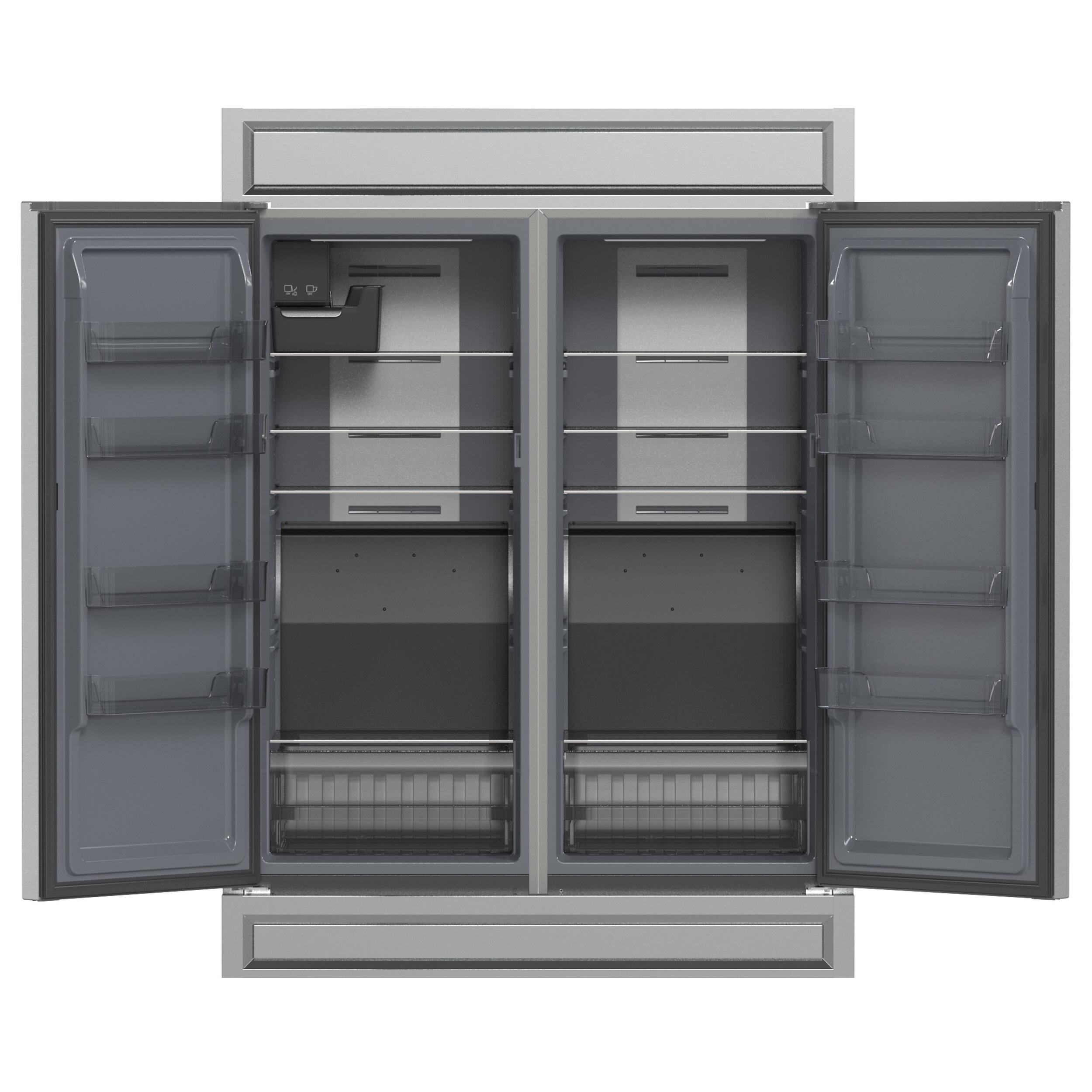 Alt View 2. Forno Appliances - 60 in. Wide Fortezza 28 Cu. Ft. Side-by-Side Convertible Refrigerator/Freezer with Trim Kit - Stainless steel.