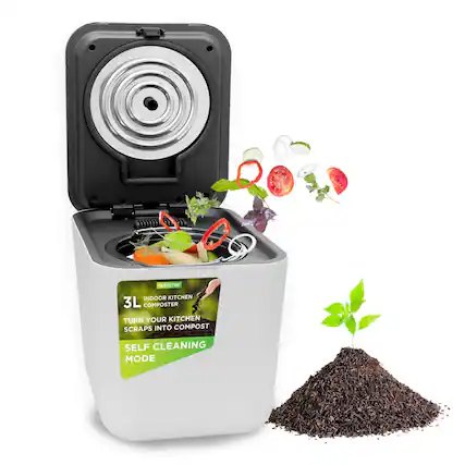 nutriche INDOOR KITCHEN 3L COMPOSTER
TURN YOUR KITCHEN SCRAPS INTO COMPOST
SELF CLEANING MODE