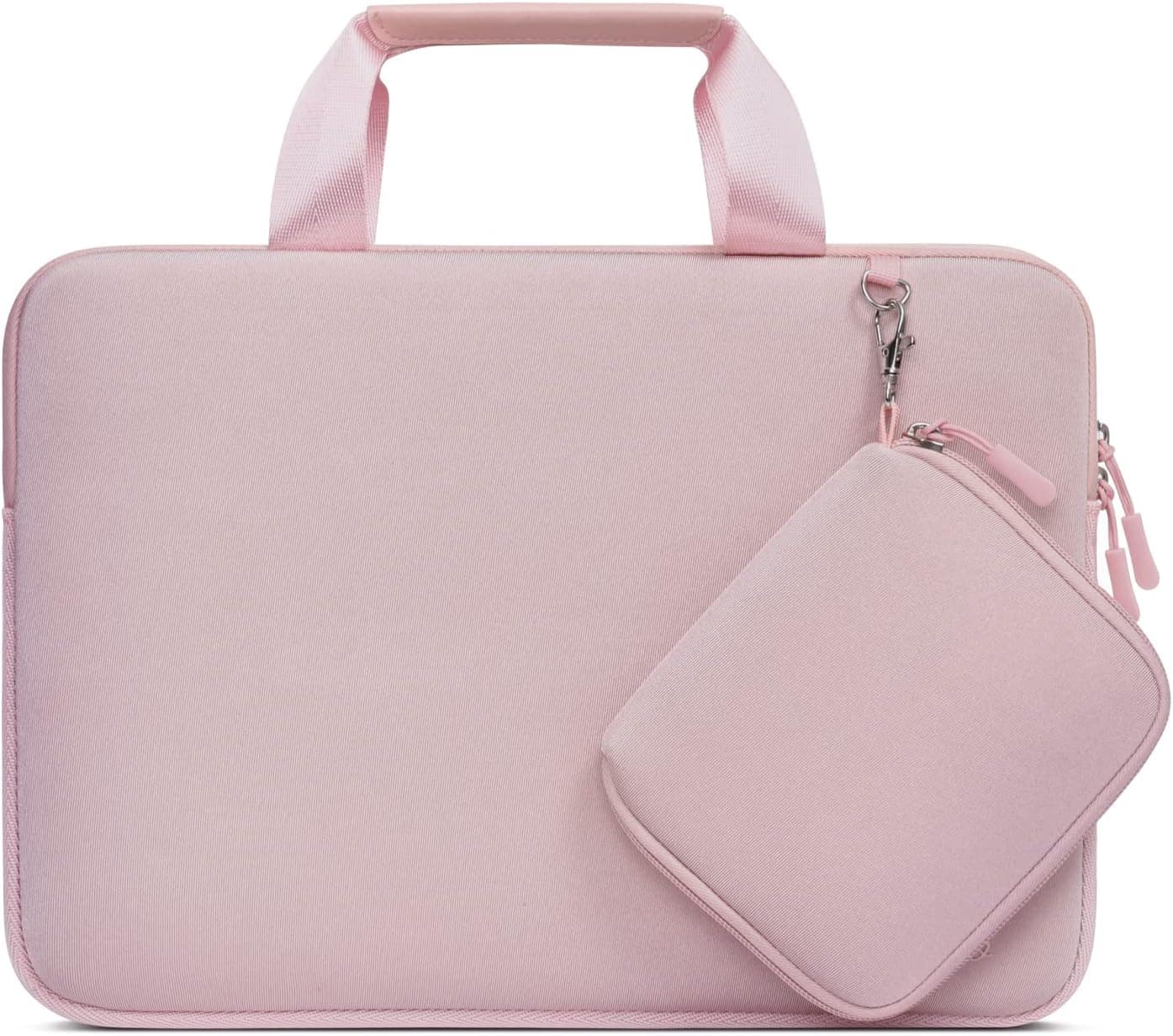 mosiso - Laptop Case 15 inch, Neoprene Laptop Sleeve Carrying Case with Handle & Pouch for MacBook Air 15 inch HP Acer Dell - Pink