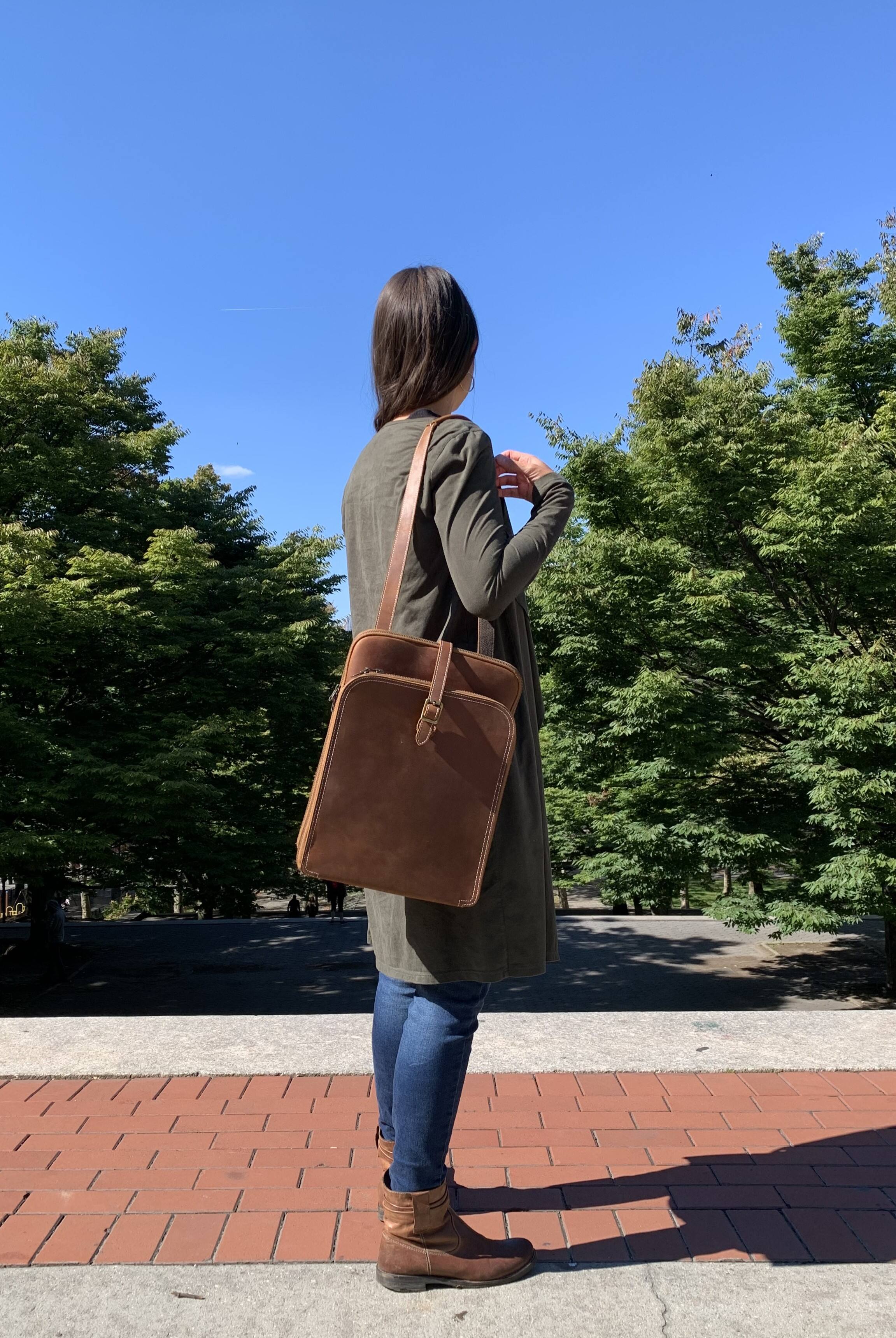 Alt View 7. Steel Horse Leather - Sachi Leather Backpack | Small Women's Leather Backpack - Brown.