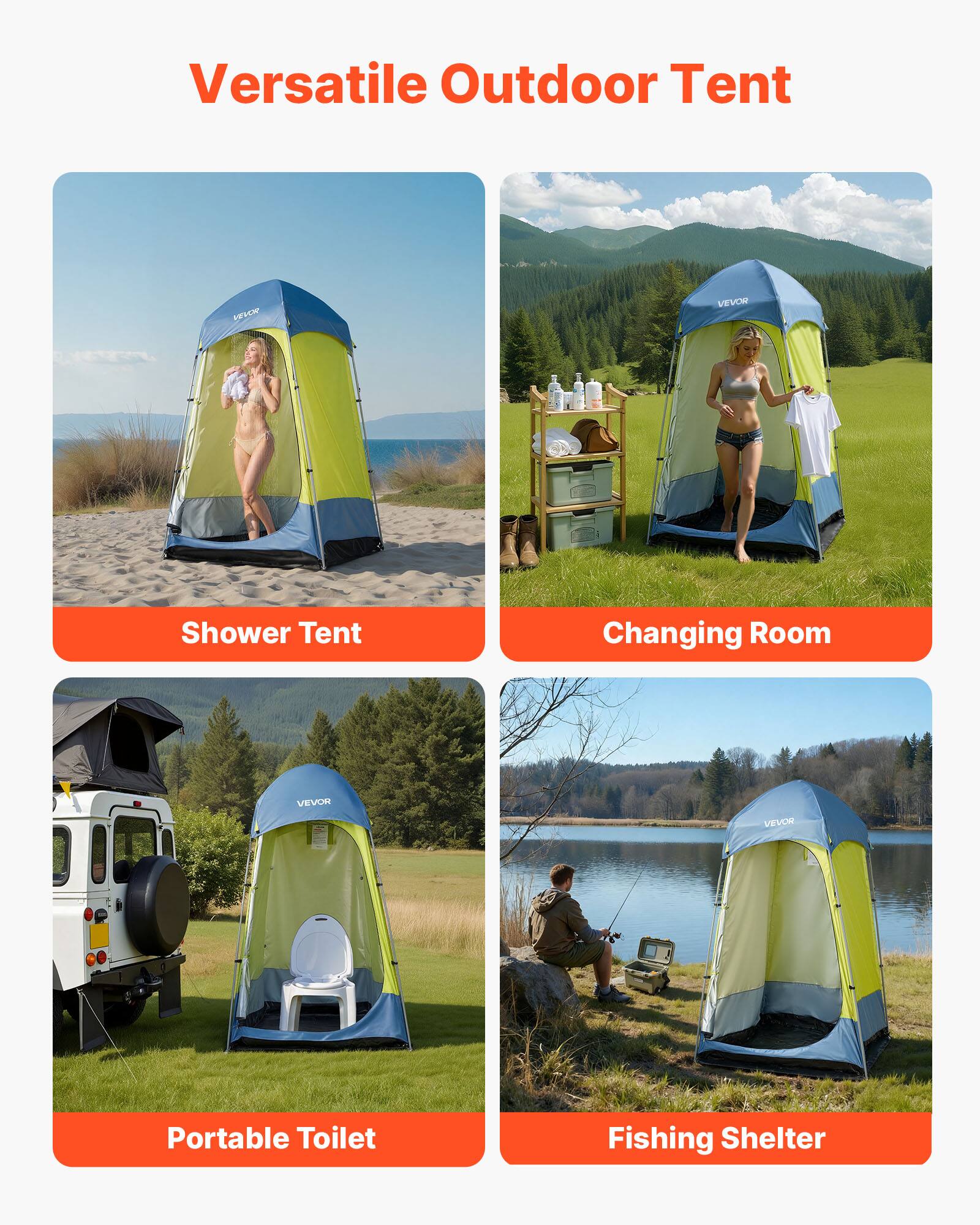 Versatile Outdoor Tent

- Shower Tent
- Changing Room
- Portable Toilet
- Fishing Shelter