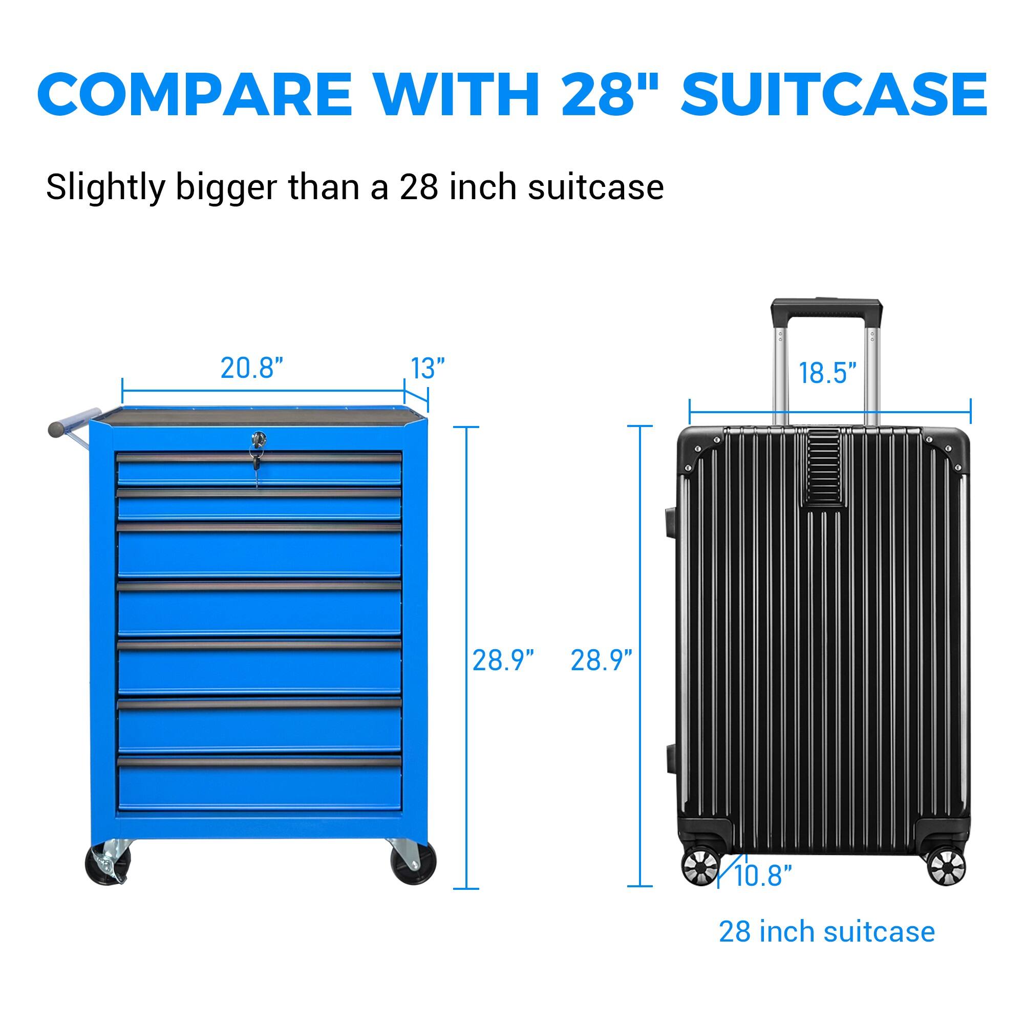 COMPARE WITH 28" SUITCASE

Slightly bigger than a 28 inch suitcase

20.8" 13" 18.5" 28.9" 28.9" 10.8" 28 inch suitcase