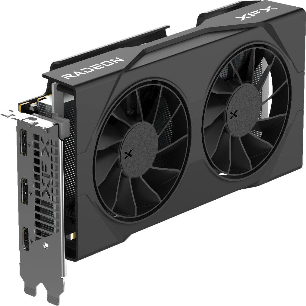 Angle. XFX - Swift AMD Radeon RX 9060 Gaming Edition 8GB GDDR6 PCI Express 5.0 Gaming Graphics Card - Black.