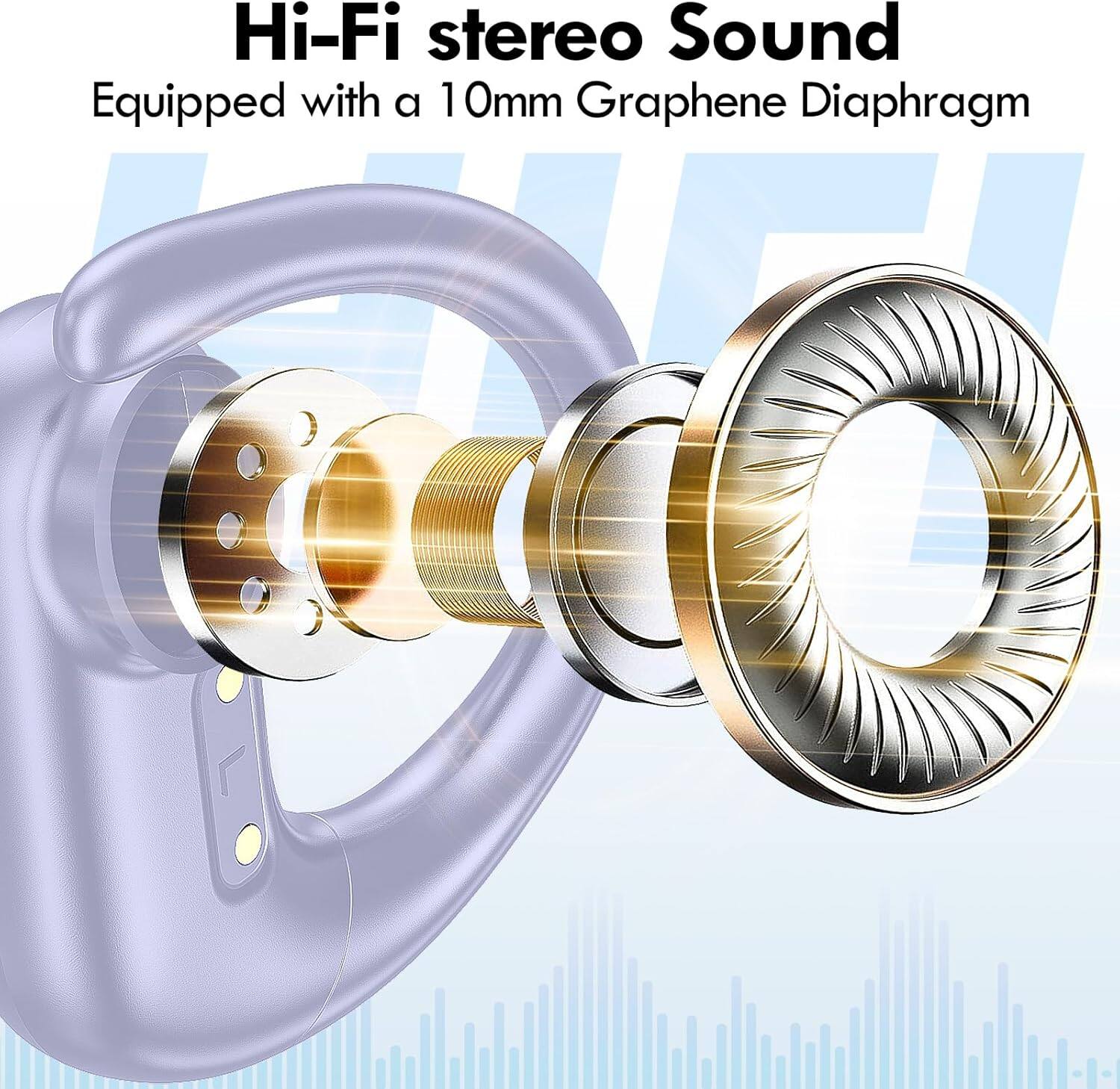 Hi-Fi stereo Sound  
Equipped with a 10mm Graphene Diaphragm