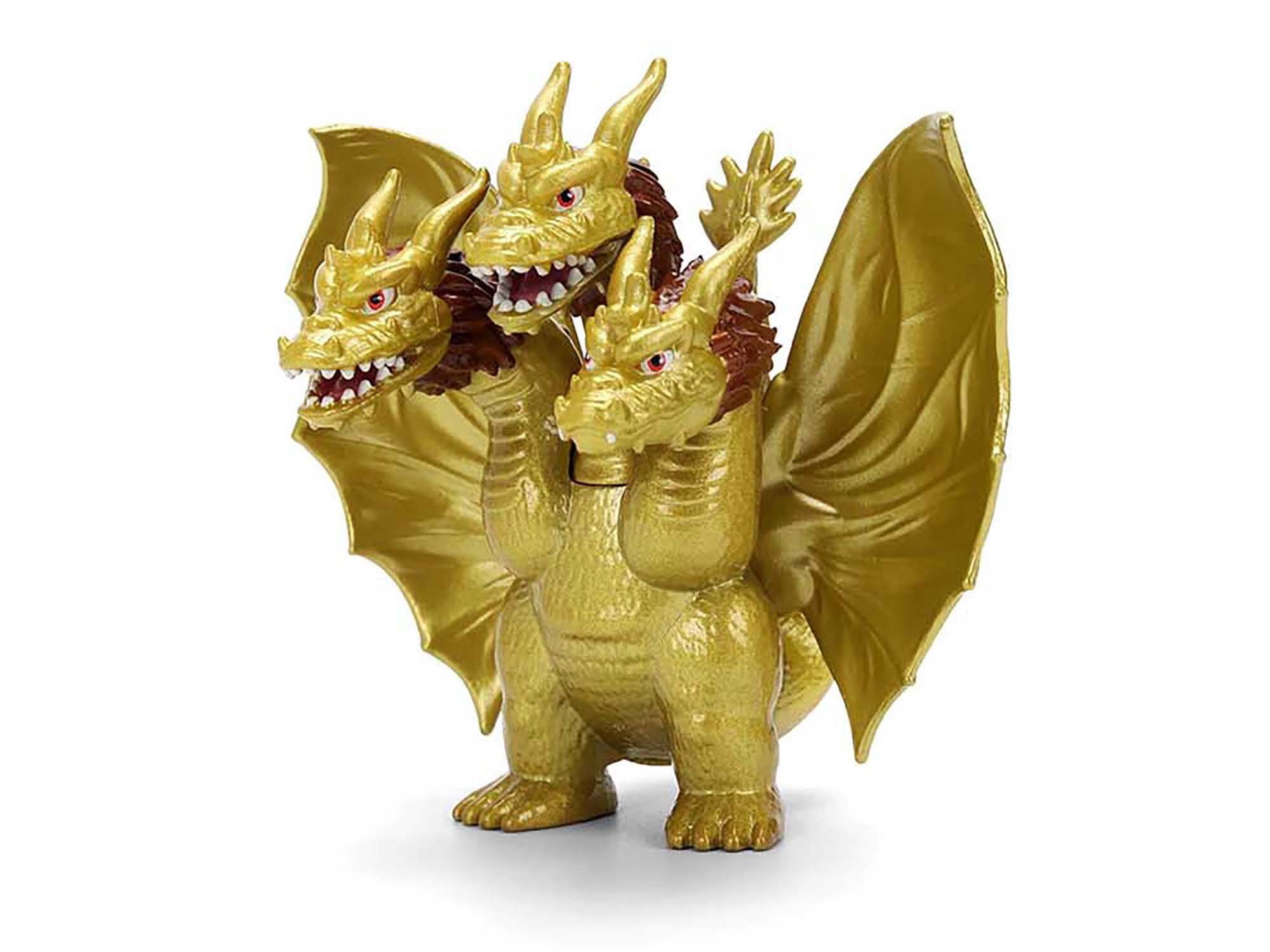 Left. Jada - Set of 4 Diecast Figures "Godzilla" Franchise "Metalfigs" Series by Jada - Multicolor.