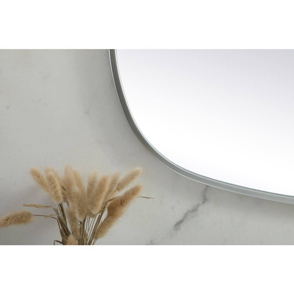 Alt View 3. Elegant Decor - Metal Frame Oval Mirror 24x60 Inch in Silver - Silver.