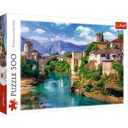 Trefl - Red 500 Piece Puzzle - Old Bridge in Mostar, Bosnia and Herzegovina
