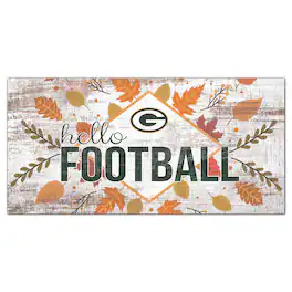 Fan Creations - Green Bay Packers 6'' x 12'' Hello Football Wall Art - White