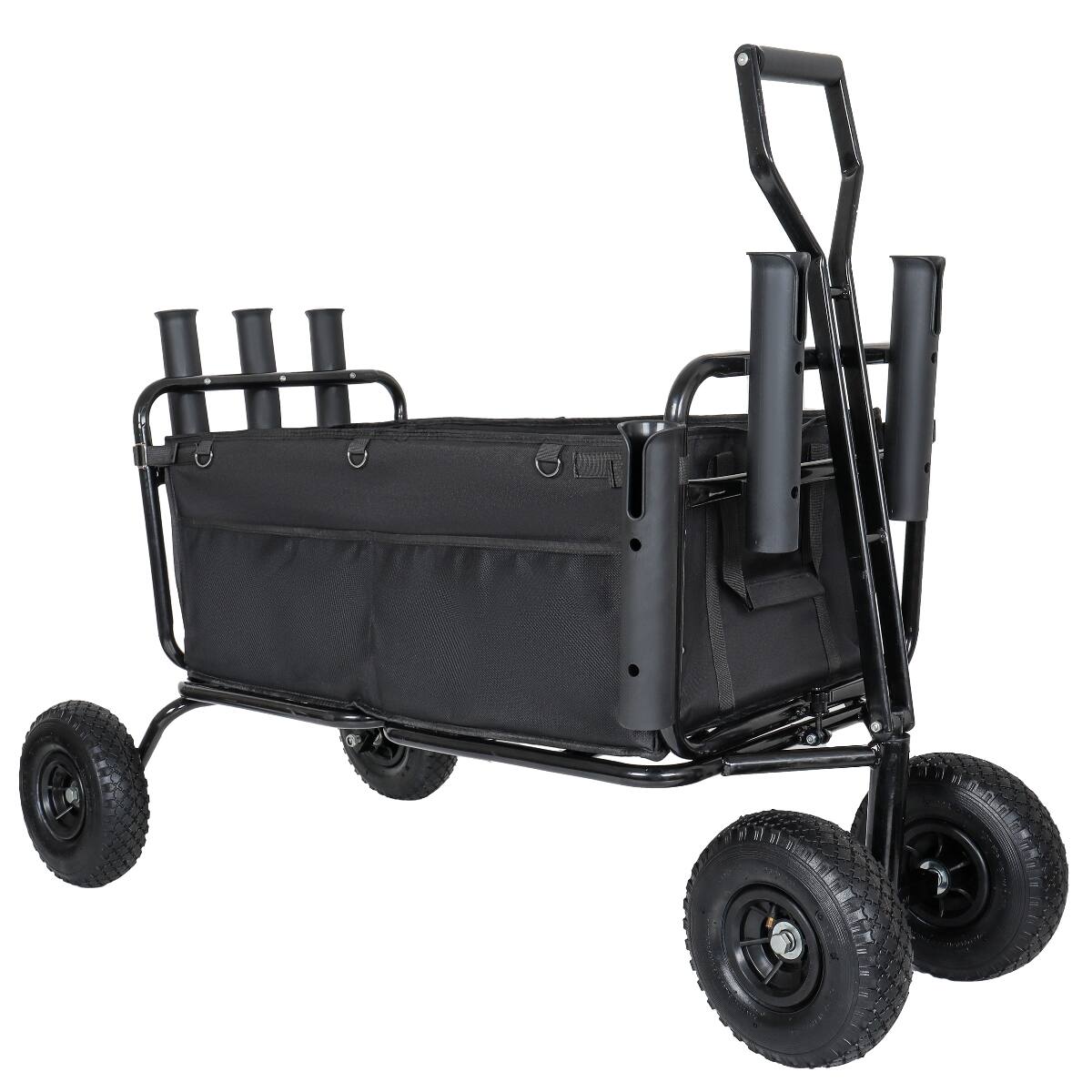 Alt View 7. Loheer - Loheer Collapsible Fishing Cart, Heavy Duty Steel Beach Wagon with Nine Point Eight Five Inch All Terrain Wheels.