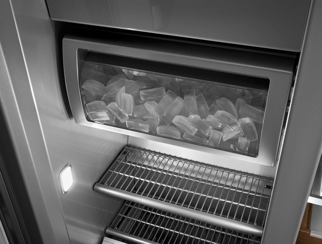 Alt View 7. KitchenAid - 25.5 Cu. Ft. Side-by-Side Refrigerator with Under-Shelf Prep Zone - Stainless Steel with PrintShield Finish.