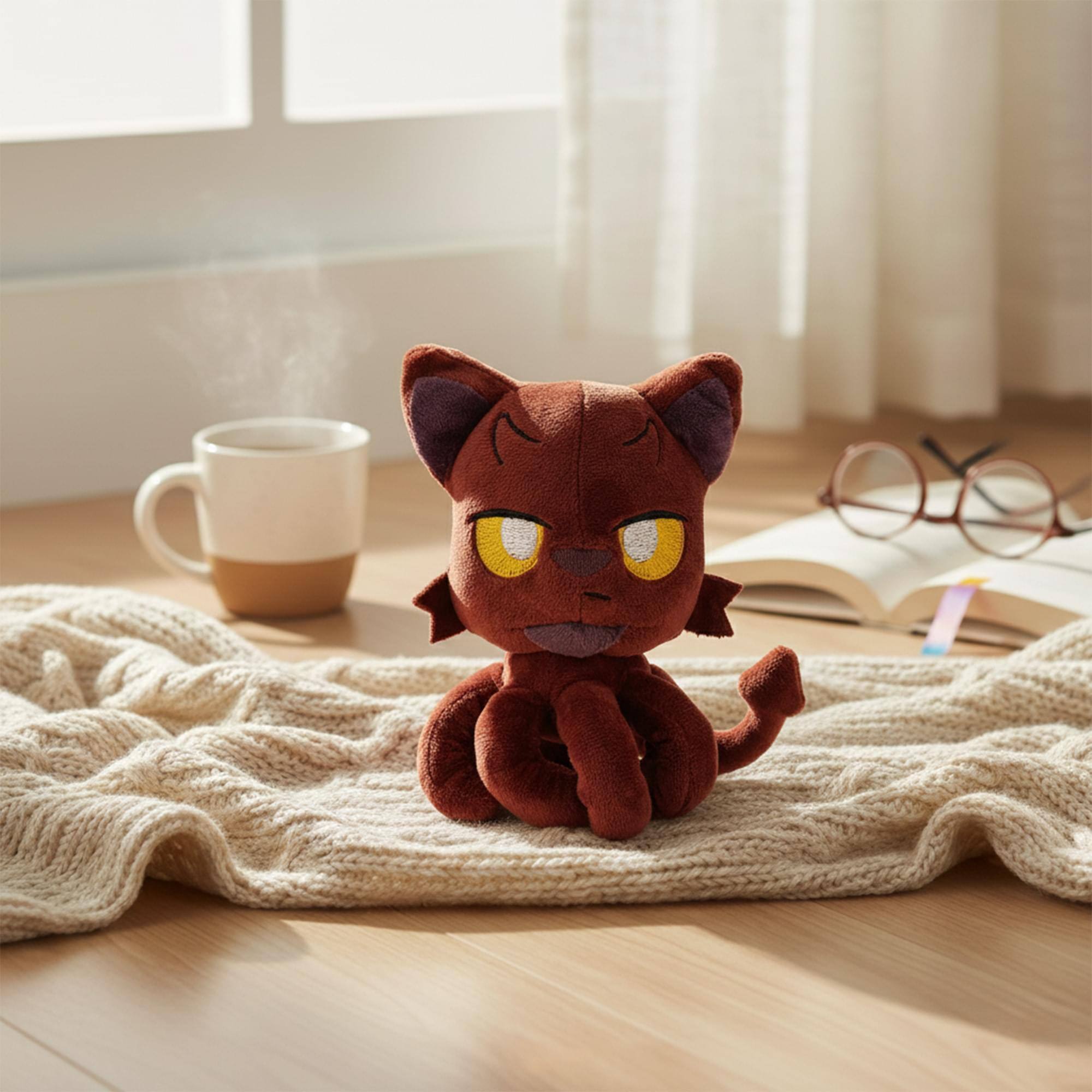 Alt View 3. Tentacle Kitty - Tentacle Kitty Campaign Critters Red Fiend Little One Plush - Red.