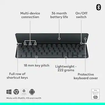 Logitech Keys To Go 2 Slim Portable Bluetooth Keyboard for iPad Logitech Keys To Go 2 Slim Portable Bluetooth Keyboard for iPad