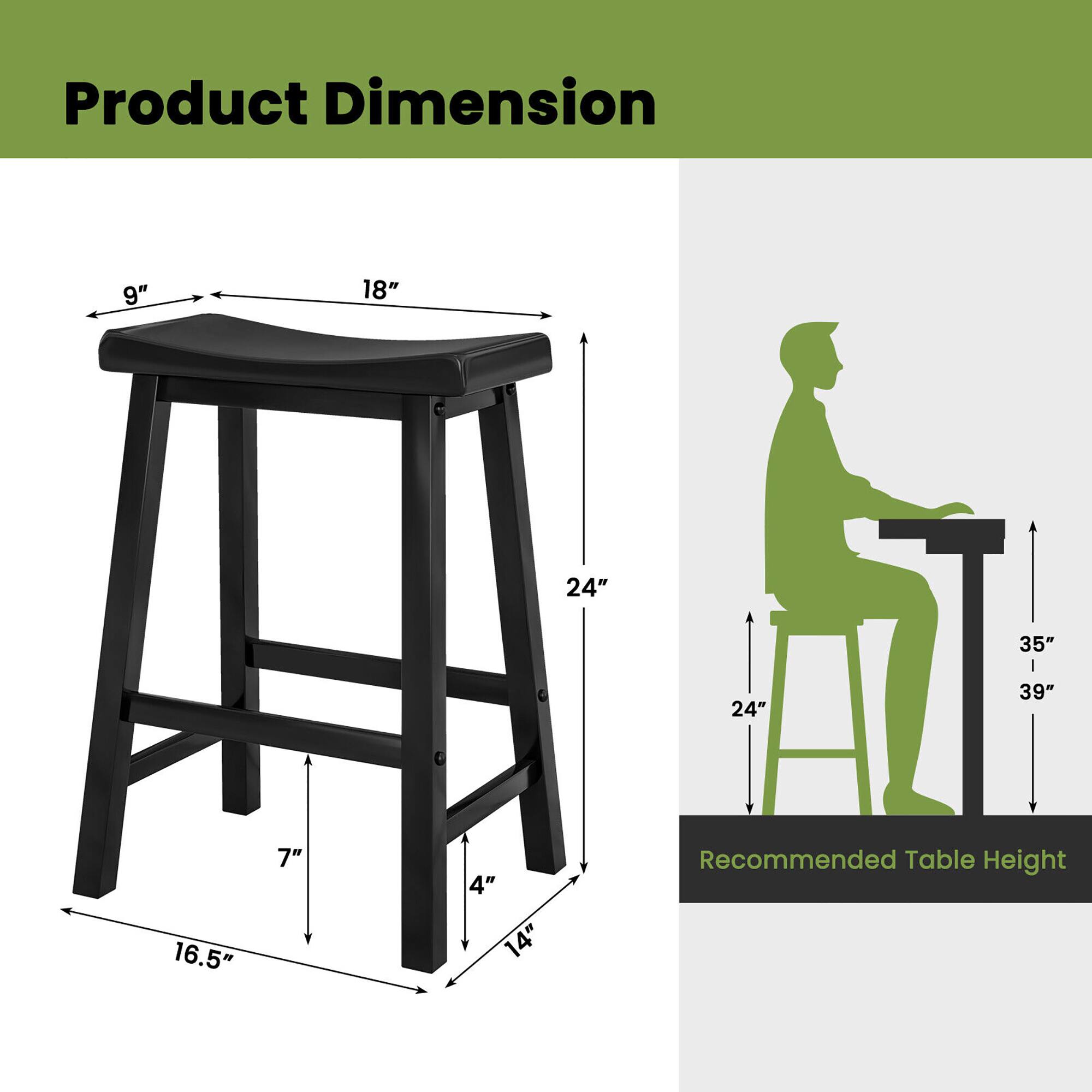 Product Dimension: 9", 18", 24", 24", 35", 39", 16.5", 7", 4", 14"

Recommended Table Height: 24"