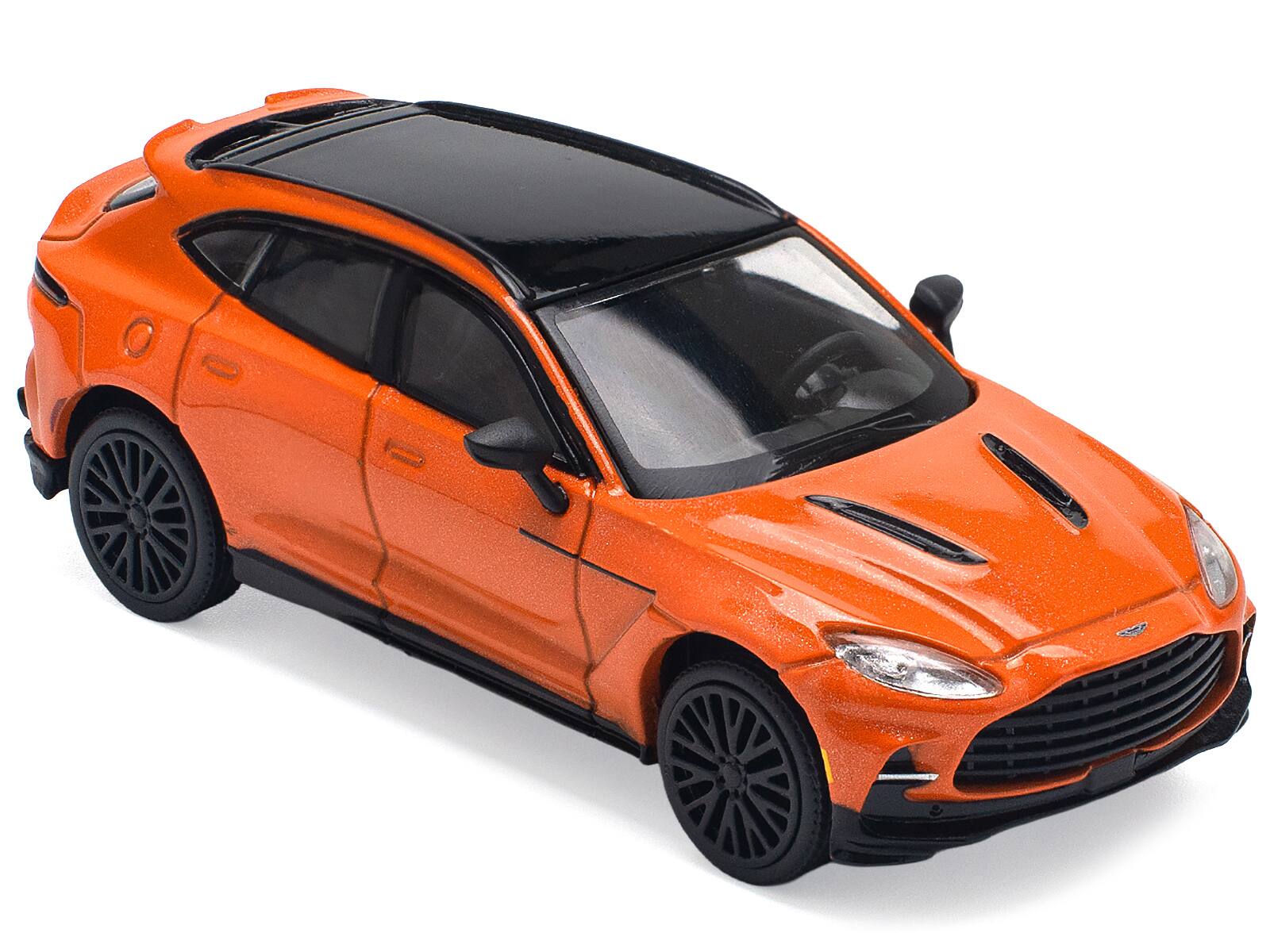 Back. Pop Race - Aston Martin DBX 707 Cosmos Orange Metallic with Black Top 1/64 Diecast Model Car by Pop Race - Orange Metallic with Black.